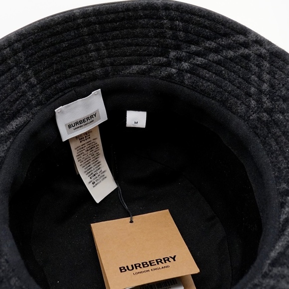 Burberry Wool Check Bucket Hat Size M New - Picture 5 of 5